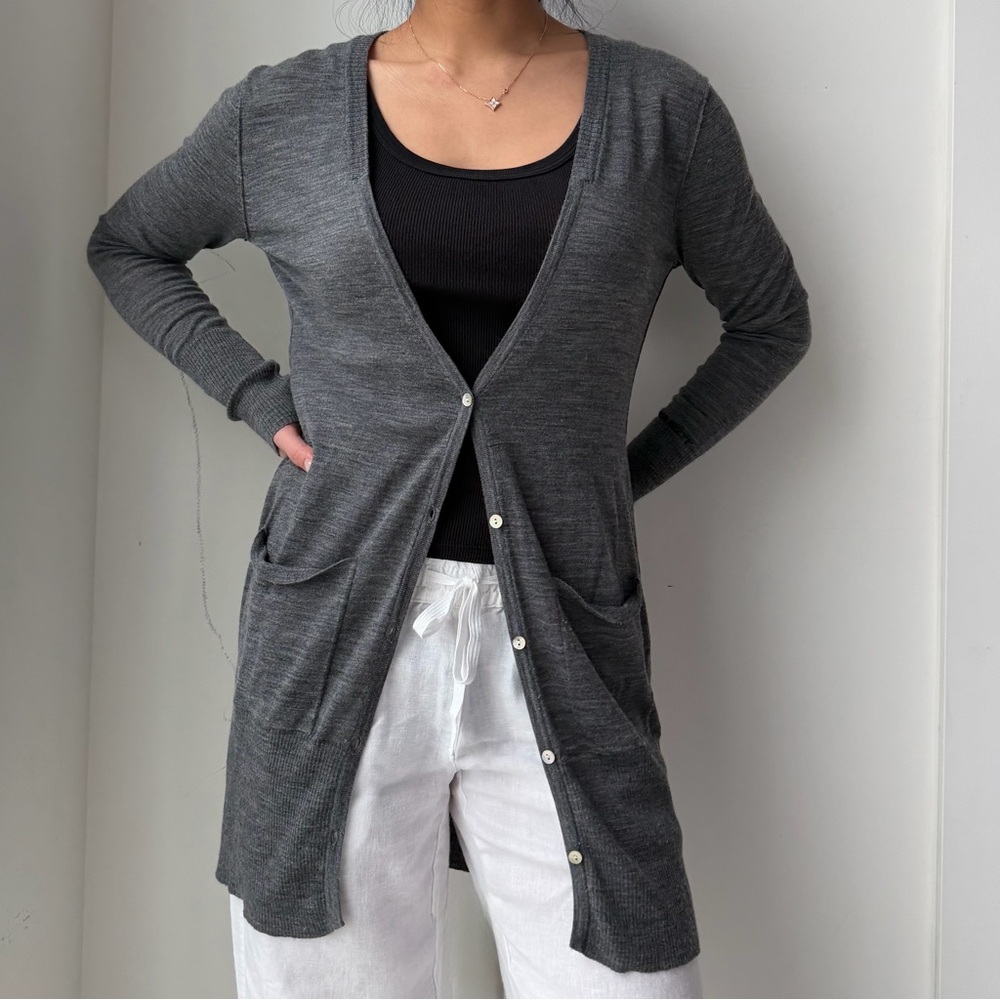 Miss Sixty Grey Wool Button-Front Cardigan - Small